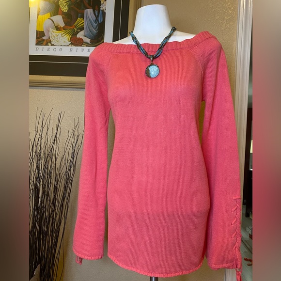 Coral Long Sleeve Spring Sweater - Picture 2 of 4